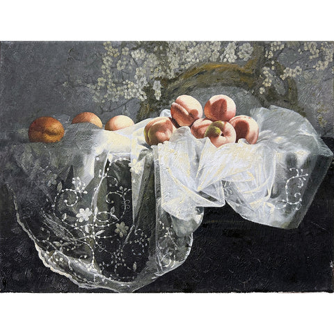 Oil on Canvas Veiled Peaches Decorative Painting