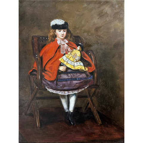 Oil on Canvas Portrait Girl in the Chair After Sir John Everett Millais Decorative Painting