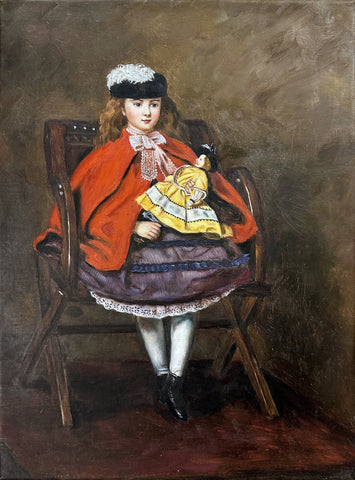 Oil on Canvas Portrait Girl in the Chair After Sir John Everett Millais Decorative Painting