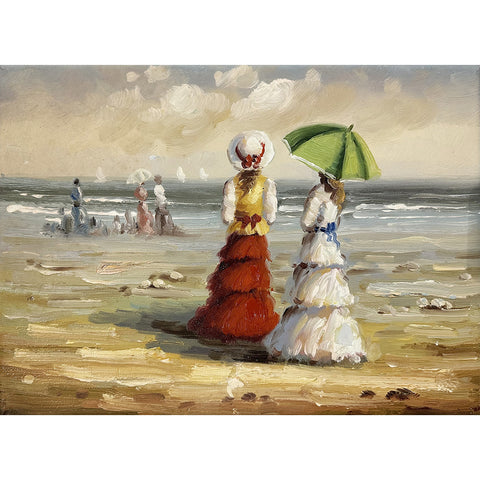 Oil on Canvas Beach Scene Decorative Painting