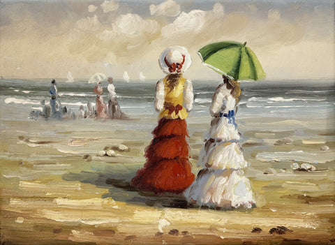 Oil on Canvas Beach Scene Decorative Painting