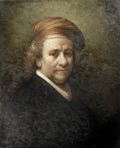 Oil on Canvas Rembrandt Portait After Rembrandt Vintage Decorative Painting