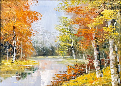 Oil on Canvas Autumn Landscape Decorative Painting