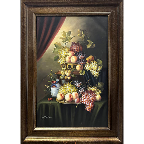 M. Francie Oil on Canvas Still Life Decorative Painting