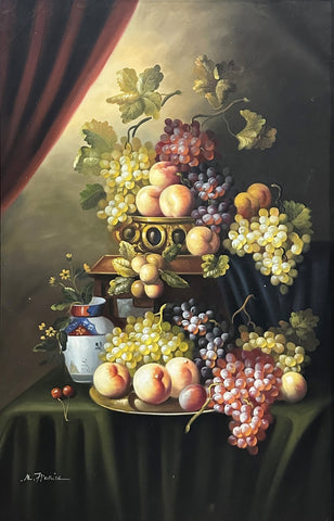 M. Francie Oil on Canvas Still Life Decorative Painting