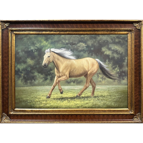 Oil on Canvas Galloping Horse Decorative Painting