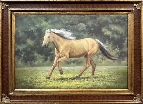 Oil on Canvas Galloping Horse Decorative Painting