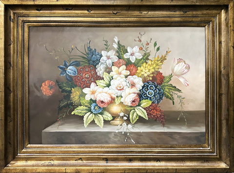 Oil on Canvas Floral Still Life Decorative Painting