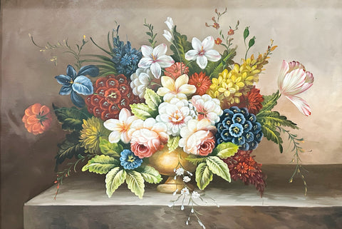 Oil on Canvas Floral Still Life Decorative Painting