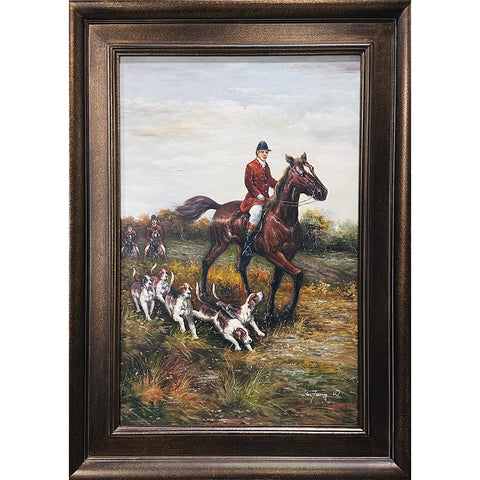 Oil on Canvas Horseman Decorative Painting