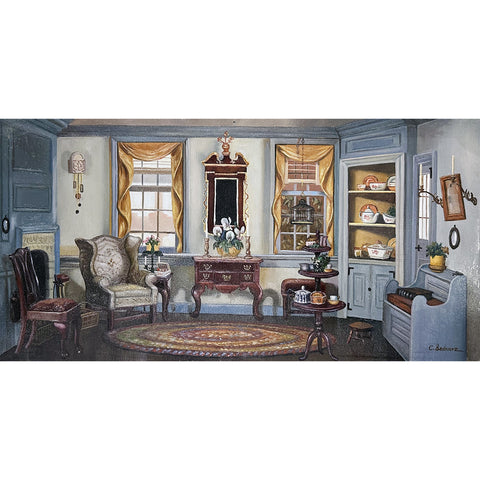 C. Bednarz Oil on Board Victorian Room Decorative Painting