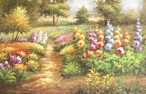 Oil on Canvas Floral Landscape Decorative Painting