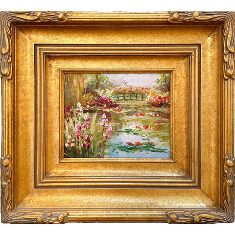 Oil on Canvas Garden Pond Landscape Decorative Painting