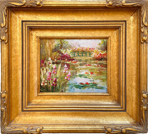 Oil on Canvas Garden Pond Landscape Decorative Painting