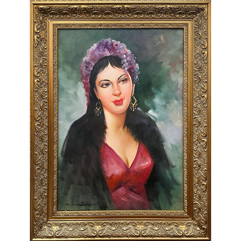 Oil on Canvas Portrait of a Woman Decorative Painting