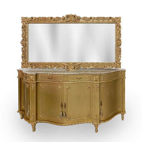 Mirror and Table Set Gold Leaf