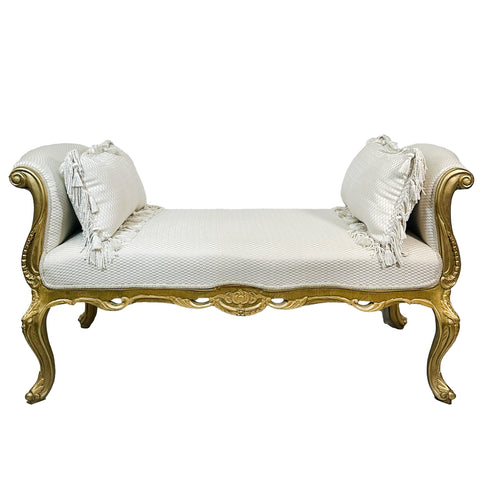 Antique Finish Long Bench Gold Leaf