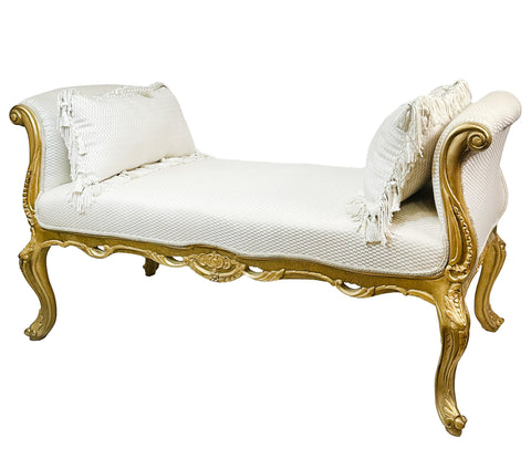 Antique Finish Long Bench Gold Leaf