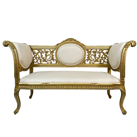 Antique Finish Two Seater Settee Gold Leaf