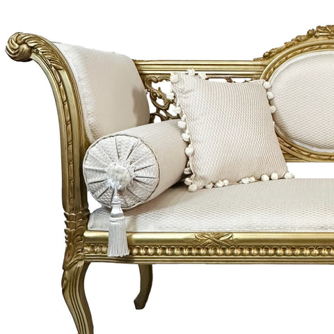 Antique Finish Two Seater Settee Gold Leaf