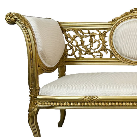 Antique Finish Two Seater Settee Gold Leaf