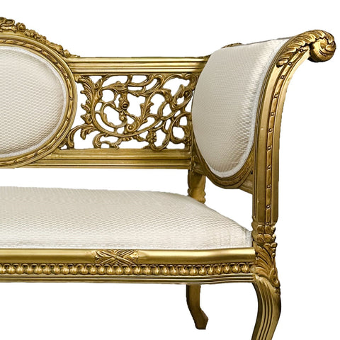 Antique Finish Two Seater Settee Gold Leaf