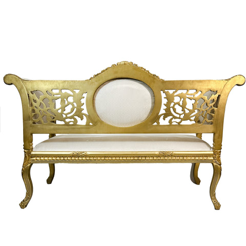 Antique Finish Two Seater Settee Gold Leaf