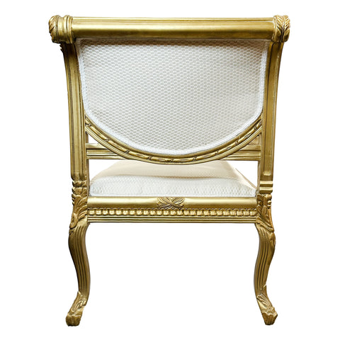 Antique Finish Two Seater Settee Gold Leaf