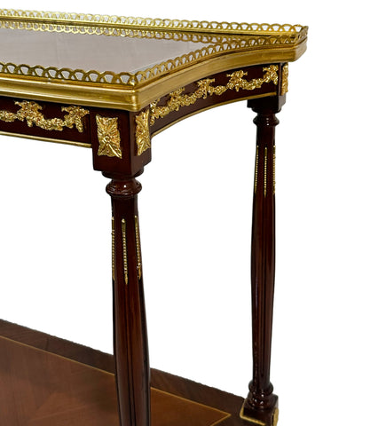 Console 4 Legs Inlay Finish with Brass