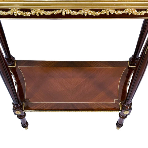 Console 4 Legs Inlay Finish with Brass