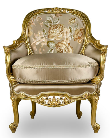 Antique Finish 5 Piece Sofa Set Gold Leaf