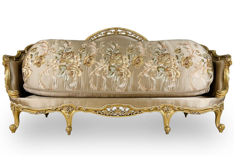 Antique Finish 5 Piece Sofa Set Gold Leaf