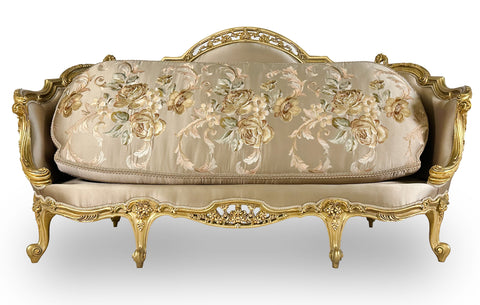 Antique Finish 5 Piece Sofa Set Gold Leaf