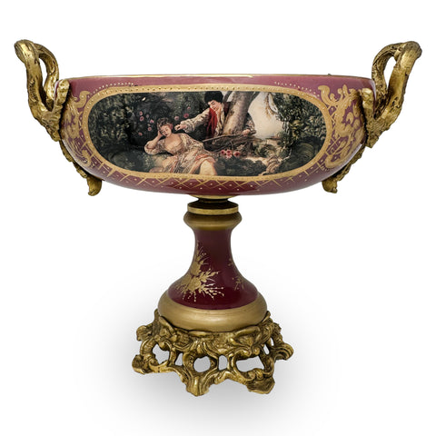 Porcelain Centerpiece with Brass