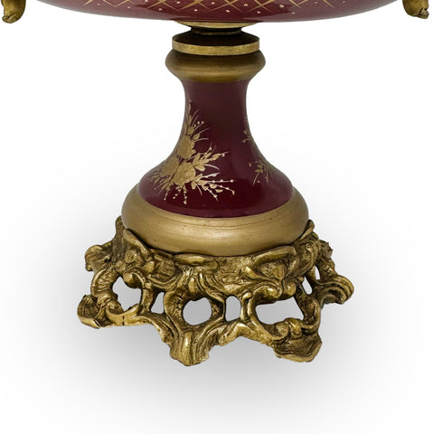 Porcelain Centerpiece with Brass