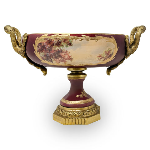 Porcelain Centerpiece with Brass