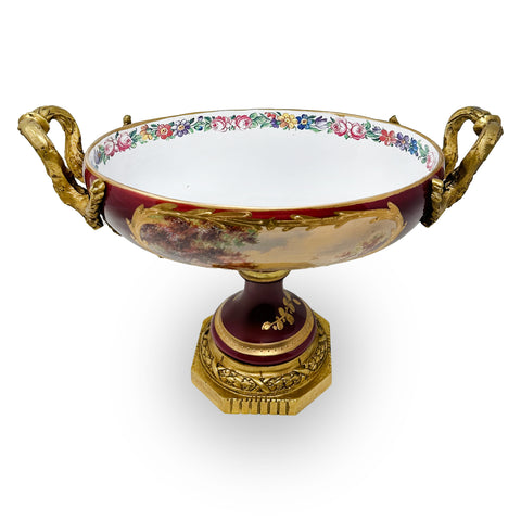 Porcelain Centerpiece with Brass