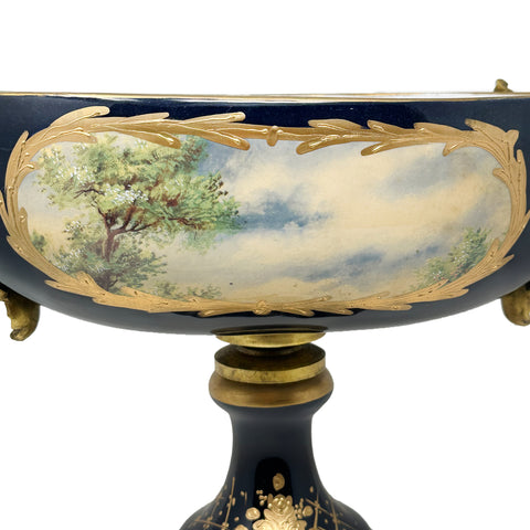 Porcelain Centerpiece with Brass