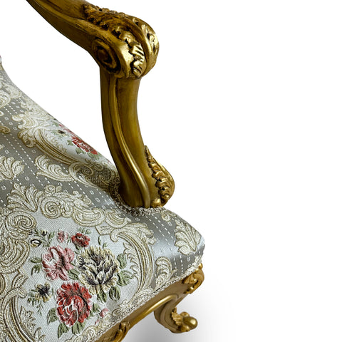 Antique Finish 2 Accent Chairs Gold Leaf