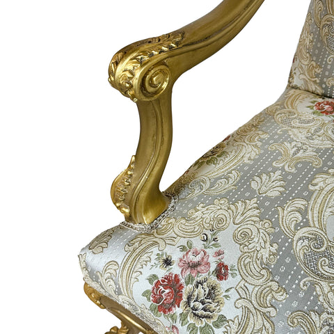 Antique Finish 2 Accent Chairs Gold Leaf