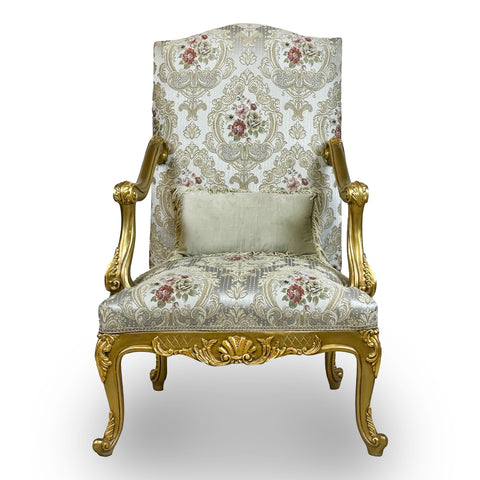 Antique Finish 2 Accent Chairs Gold Leaf