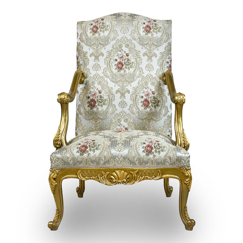 Antique Finish 2 Accent Chairs Gold Leaf