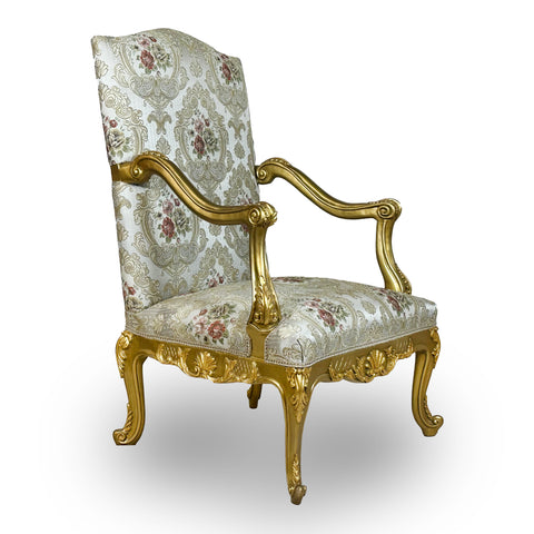 Antique Finish 2 Accent Chairs Gold Leaf