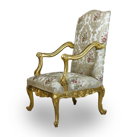 Antique Finish 2 Accent Chairs Gold Leaf