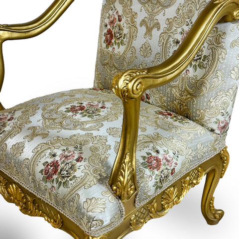 Antique Finish 2 Accent Chairs Gold Leaf