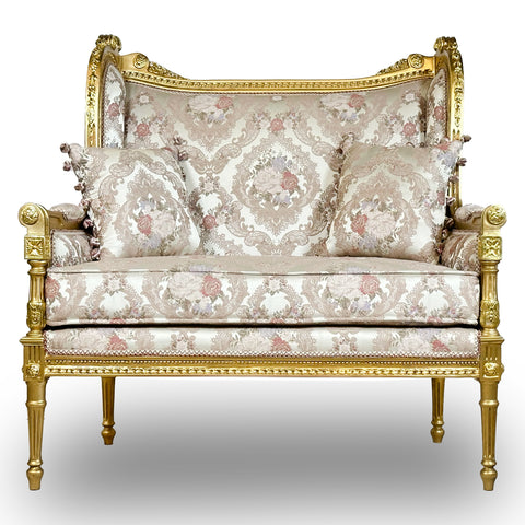 Antique Finish Settee Gold Leaf