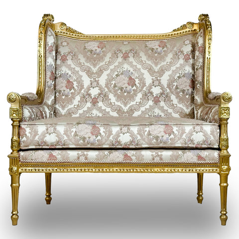 Antique Finish Settee Gold Leaf