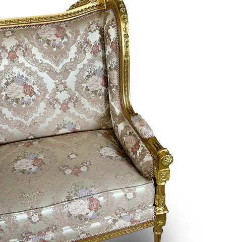 Antique Finish Settee Gold Leaf