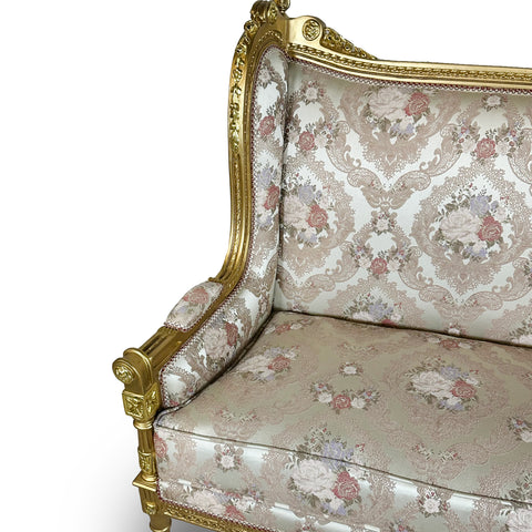 Antique Finish Settee Gold Leaf