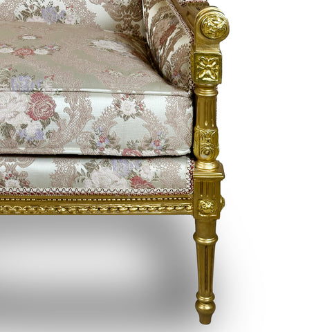 Antique Finish Settee Gold Leaf